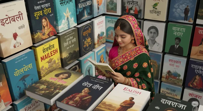 Lady-with-Book-Covers--scaled Image for Cover Design Services