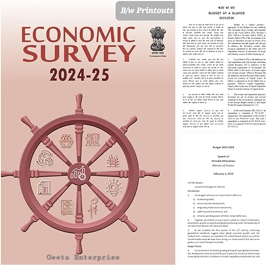 Economic survey 2024-25,Budget at a glance,PIB budget Summry Bk/wh Printouts
