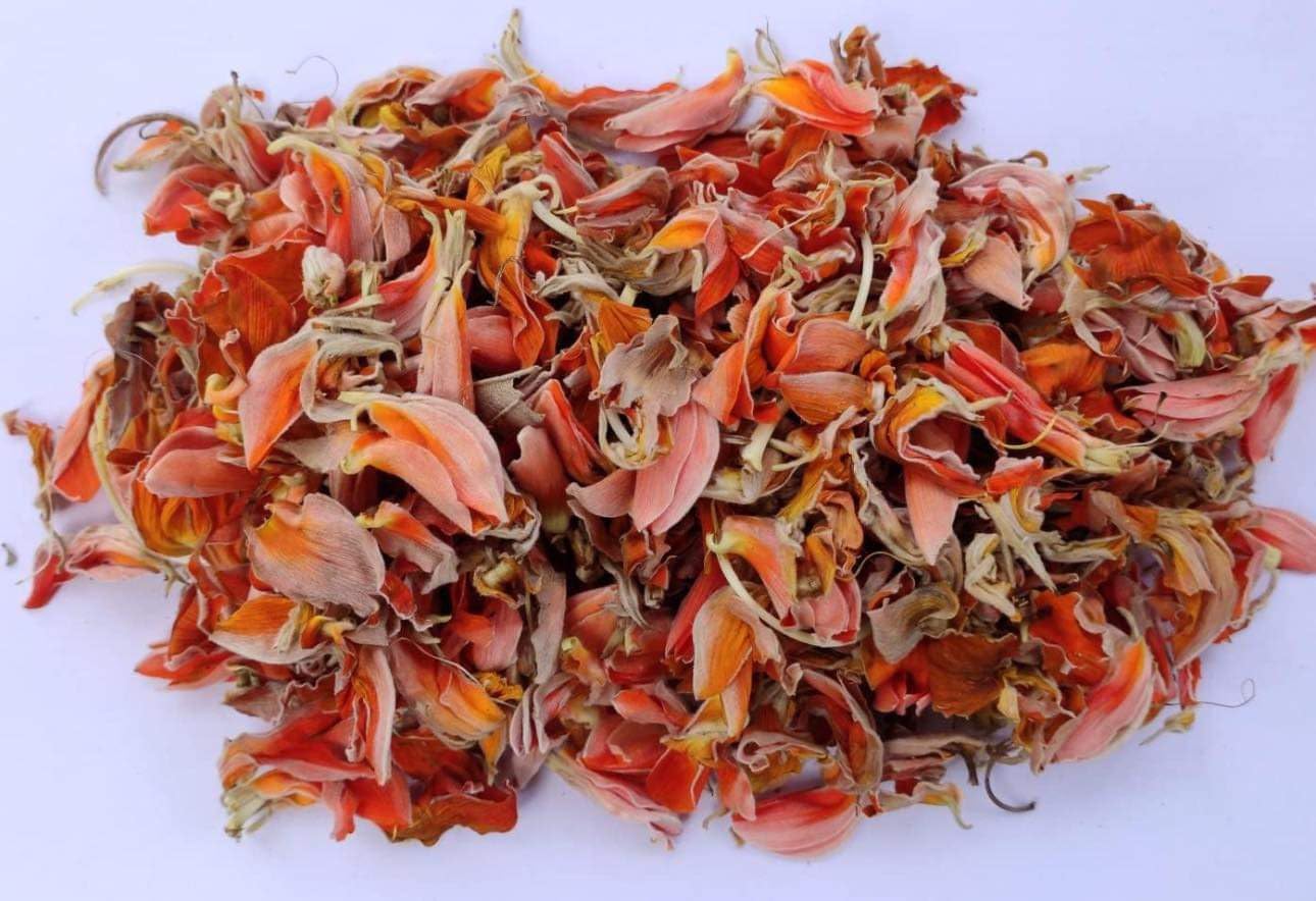 Treasure wave Palash Petals | Tesu Ke Phool | Kesula Phool | Dhaak ka Phool | Tessu Flower Petals | Plas Ke Sookhe Phool | Butea Monosperma (250 gm)